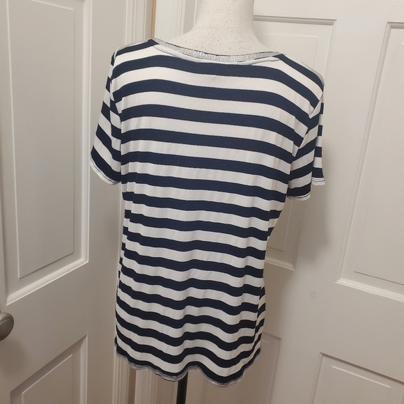 EC Jane & Delancey Striped Knit Tee size Large, soft, casual - Picture 3 of 7
